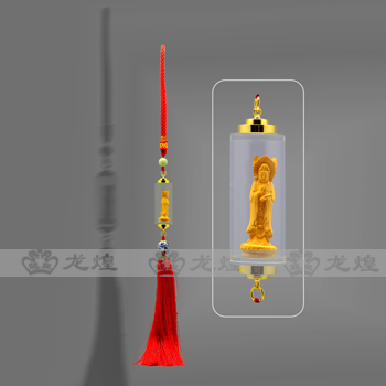 挂绳水晶管车挂（三面观音）